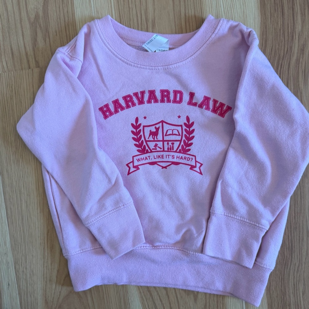 Rabbit Skins Pink Harvard Law Kids Sweatshirt